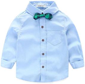 img 3 attached to 🧑 Boys 3Pcs Cotton Clothing Sets: Long Sleeve Bowtie Shirts, Vest, and Pants - Perfect Casual Suit