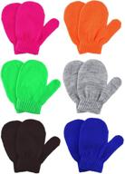 🧤 knitted toddler stretch mittens: girls' cold weather accessories and supplies logo