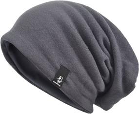 img 3 attached to 🧢 VECRY Oversized Slouch Beanie for Men – Slouchy Skullcap with Large Baggy Fit