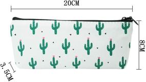 img 3 attached to Stylish and Functional: SUBANG 6 Pack Cactus Pastoral Canvas Pencil Case & Makeup Bag