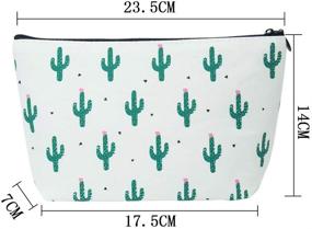 img 2 attached to Stylish and Functional: SUBANG 6 Pack Cactus Pastoral Canvas Pencil Case & Makeup Bag