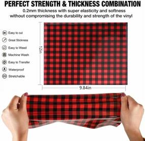 img 1 attached to 🔲 Holographic Buffalo Plaid Red Heat Transfer Vinyl Bundle - Perfect for T-Shirt Designs with Cricut and Other Cutters
