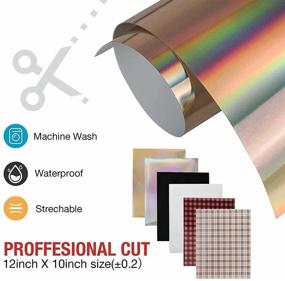 img 3 attached to 🔲 Holographic Buffalo Plaid Red Heat Transfer Vinyl Bundle - Perfect for T-Shirt Designs with Cricut and Other Cutters