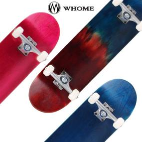 img 1 attached to 🛹 WHOME Skateboards C20 Pro 31x7.75 Double Kick, Concave Complete Skateboard - Pretty Maple Original Grain 7ply Alpine Hard Rock Maple Deck with ABEC-9 Bearings & T-Tool