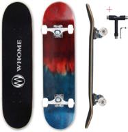 🛹 whome skateboards c20 pro 31x7.75 double kick, concave complete skateboard - pretty maple original grain 7ply alpine hard rock maple deck with abec-9 bearings & t-tool logo