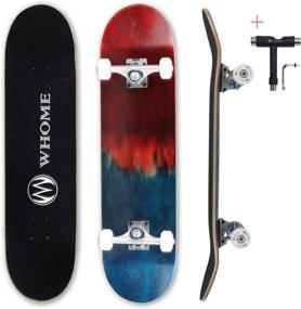 img 4 attached to 🛹 WHOME Skateboards C20 Pro 31x7.75 Double Kick, Concave Complete Skateboard - Pretty Maple Original Grain 7ply Alpine Hard Rock Maple Deck with ABEC-9 Bearings & T-Tool