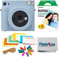 📸 fujifilm instax square sq1 glacier blue camera kit: includes instant film & accessories logo