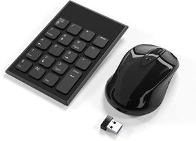img 4 attached to Ultra Slim Wireless Number Pad and Mouse Combo - KETAKY 2.4G Portable Numeric Keypad and Mouse with Just One USB Receiver for Laptop Desktop PC Notebook