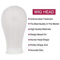 🎭 professional 23-inch canvas block head set for wig making: display and style wigs with mount hole and stand logo