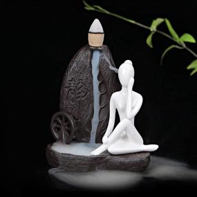 img 4 attached to 🏺 Enhance Your Home Decor with OTOFY Handmade Ceramic Incense Holder - Yoga Style 3: Figurine Incense Cone Holders, Unique Gift Decorations & Ornaments