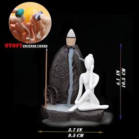 img 3 attached to 🏺 Enhance Your Home Decor with OTOFY Handmade Ceramic Incense Holder - Yoga Style 3: Figurine Incense Cone Holders, Unique Gift Decorations & Ornaments