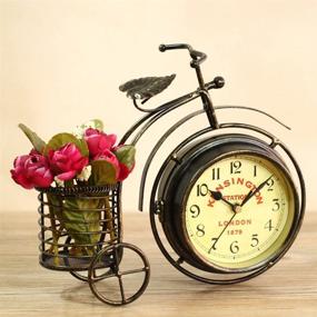 img 3 attached to 🚲 NEOTEND Handmade Vintage Bicycle Clock Bike Mute 2 Sided Table Clock: Stylish Timepiece with a Nostalgic Touch