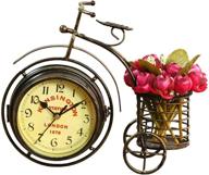 🚲 neotend handmade vintage bicycle clock bike mute 2 sided table clock: stylish timepiece with a nostalgic touch logo