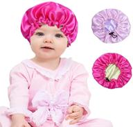 soft and reversible adjustable kids satin bonnets: ideal sleeping caps, shower caps, and night hats for girls and boys - elastic and breathable design logo