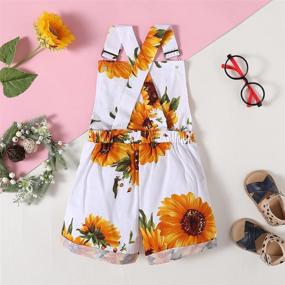 img 2 attached to 🌺 Floral Toddler Girls Corset Romper Jumpsuit Harem Pants Overalls for 2021