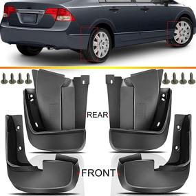 img 3 attached to 🚗 Honda Civic 2006-2011 Sedan: Front and Rear Side Mud Flaps Set - Splash Guard Replacement"