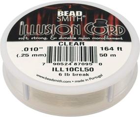 img 2 attached to 💎 Beadsmith Illusion Monofilament Bead Cord .010 - 6lb - 164ft - Improved SEO
