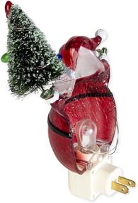 img 1 attached to 6.5 inch Acrylic Decorative Holiday Plug-in Night-light featuring Red Santa Claus and Tree