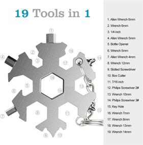 img 3 attached to 🔧 Fronnor Snowflake Multi Tool - 19-in-1 Stainless Steel Keychain Multitool with Bottle Opener, Screwdriver, Wrench - Portable Outdoor Camping Pocket Multitool - Ideal Gadgets for Men, DIY and Travel