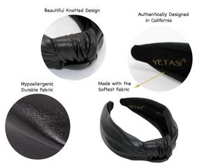 img 1 attached to 👑 YETASI Classy Black Headband: Unique Leather Knotted Headband for Women