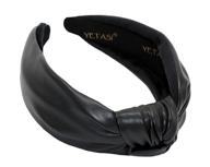 👑 yetasi classy black headband: unique leather knotted headband for women logo