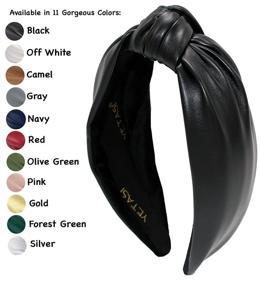 img 3 attached to 👑 YETASI Classy Black Headband: Unique Leather Knotted Headband for Women