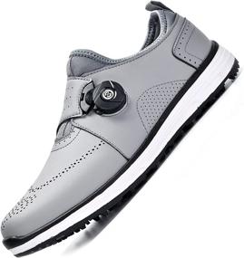 img 4 attached to 🏌️ Waterproof Men's Golf Shoes - Spiked and Spikeless Golf Sneakers for Men and Women by NOXNEX: Slip-On Style