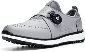 img 1 attached to 🏌️ Waterproof Men's Golf Shoes - Spiked and Spikeless Golf Sneakers for Men and Women by NOXNEX: Slip-On Style