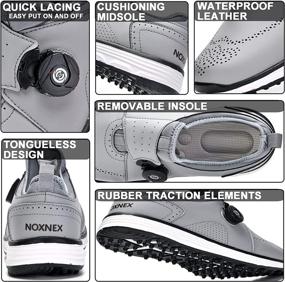 img 2 attached to 🏌️ Waterproof Men's Golf Shoes - Spiked and Spikeless Golf Sneakers for Men and Women by NOXNEX: Slip-On Style