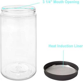 img 2 attached to 🍶 LJDeals 32 oz Clear Plastic Jars: BPA Free, Wide Mouth Storage Containers with Lids - Pack of 6, Made in USA