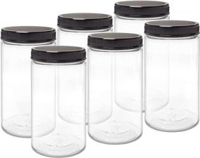 img 3 attached to 🍶 LJDeals 32 oz Clear Plastic Jars: BPA Free, Wide Mouth Storage Containers with Lids - Pack of 6, Made in USA