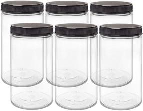 img 4 attached to 🍶 LJDeals 32 oz Clear Plastic Jars: BPA Free, Wide Mouth Storage Containers with Lids - Pack of 6, Made in USA