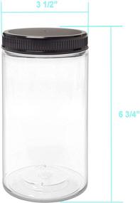 img 1 attached to 🍶 LJDeals 32 oz Clear Plastic Jars: BPA Free, Wide Mouth Storage Containers with Lids - Pack of 6, Made in USA