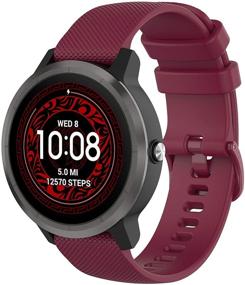 img 2 attached to 20mm Quick Release Silicone Bands for Garmin Vivoactive 3/Forerunner 245 645/Vivomove HR/Vivomove Watch - RuenTech Bands with Enhanced Compatibility