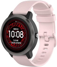 img 1 attached to 20mm Quick Release Silicone Bands for Garmin Vivoactive 3/Forerunner 245 645/Vivomove HR/Vivomove Watch - RuenTech Bands with Enhanced Compatibility