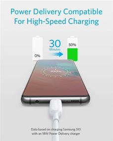 img 3 attached to 🔌 Anker Powerline III 60W USB C-кабель - кабель 1 фут резервного питания USB-C до USB-C для MacBook Pro 2020, iPad Pro 2020, Switch, Samsung Galaxy S20 Plus S9 S8 Plus, Pixel и других устройств (белый)