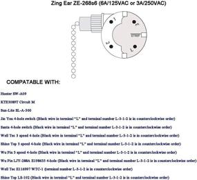 img 2 attached to 🔧 2 Pack Bronze Ceiling Fan Replacement Parts 268S6: 3 Speed 4 Wire Pull Chain Switch for Ceiling Fans & Wall Lamps