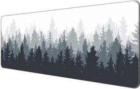 img 4 attached to 🖱️ Dynippy Thin Extended Gaming Mouse Pad - Forest Tree Design: Large XXL Desk Mat for Gaming, Office & Home Use (31.5x11.8x0.08 inch)