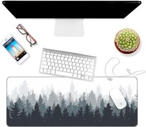 img 2 attached to 🖱️ Dynippy Thin Extended Gaming Mouse Pad - Forest Tree Design: Large XXL Desk Mat for Gaming, Office & Home Use (31.5x11.8x0.08 inch)