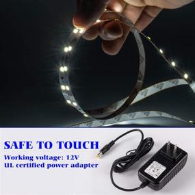 img 1 attached to 🌞 Daylight White LED Strip Rope Lights - Marreal with RF Dimmer, 6000K, 16.4ft, 2835, 12V, 300LEDs, Flexible Tape for Kitchen, TV, Party, Bedrooms - Includes 2A UL Power Adapter