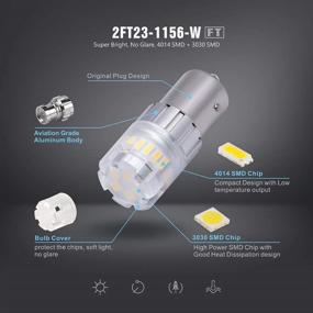 img 1 attached to 🔦 SIRIUSLED FT-1156 7506 LED лампа для фонаря заднего хода: супер яркий, высокая мощность 3030+4014 SMD белый 6500K (набор из 2 штук)