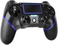 sades wireless ps4 controller gamepad for playstation 4 with motion motors, audio function, and mini led indicator (blue) logo