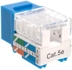 img 1 attached to Эффективное соединение сетей с 50-ю штуками гнезда Cat5 RJ45 Keystone Jack Cat5e Punch-Down Network синего цвета.