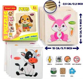 img 3 attached to 🧩 Engage and Educate with Smart Kids Wooden Puzzles for Toddlers
