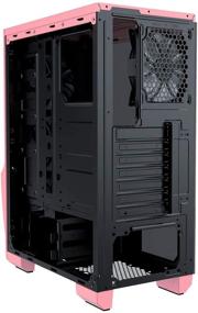 img 1 attached to 🎮 Apevia Crusader-F-PK Mid Tower Gaming Case: Full-Size Tempered Glass, USB3.0/USB2.0/Audio Ports, 4 RGB Fans, Pink Frame