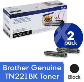 img 1 attached to 🖨️ Brother Genuine TN221BK 2-Pack High-Yield Black Toner Cartridge - Approx. 2,500 Pages/Page - Standard Capacity