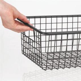 img 1 attached to 📦 mDesign Metal Wire Storage Organizer Bin Basket - Kitchen, Pantry, Closets, Bedrooms, Bathrooms - 16.25" Long, 8 Pack - Graphite Gray