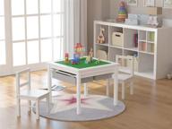 🪑 utex 2-in-1 kids multi activity table & chairs set with storage - white | complete playroom solution logo