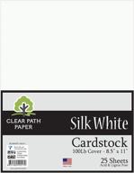 silk white cardstock - premium quality 8.5 x 11 inch - thick and sturdy 100lb cover - pack of 25 sheets - by clear path paper logo