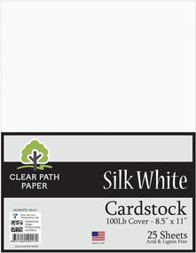 img 3 attached to Silk White Cardstock - Premium Quality 8.5 x 11 inch - Thick and Sturdy 100Lb Cover - Pack of 25 Sheets - By Clear Path Paper